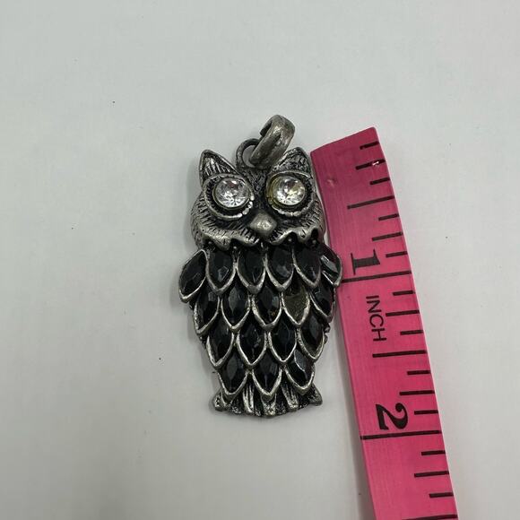 Unbranded Owl Pendant for Necklace Statement Piece Black Grey Pewter - Picture 5 of 7